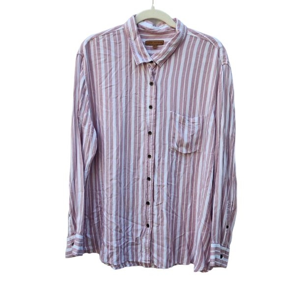 Jack's Girlfriend Vertical Stripe Button Shirt XL - Picture 2 of 6